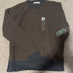 Elegant Dark Brown Crewneck Sweater for Men